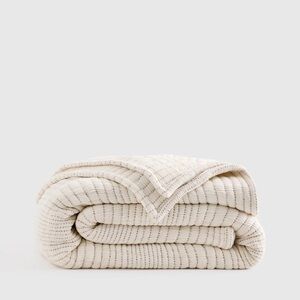 Quince Organic Cotton Channel Stitch King Coverlet  - Undyed